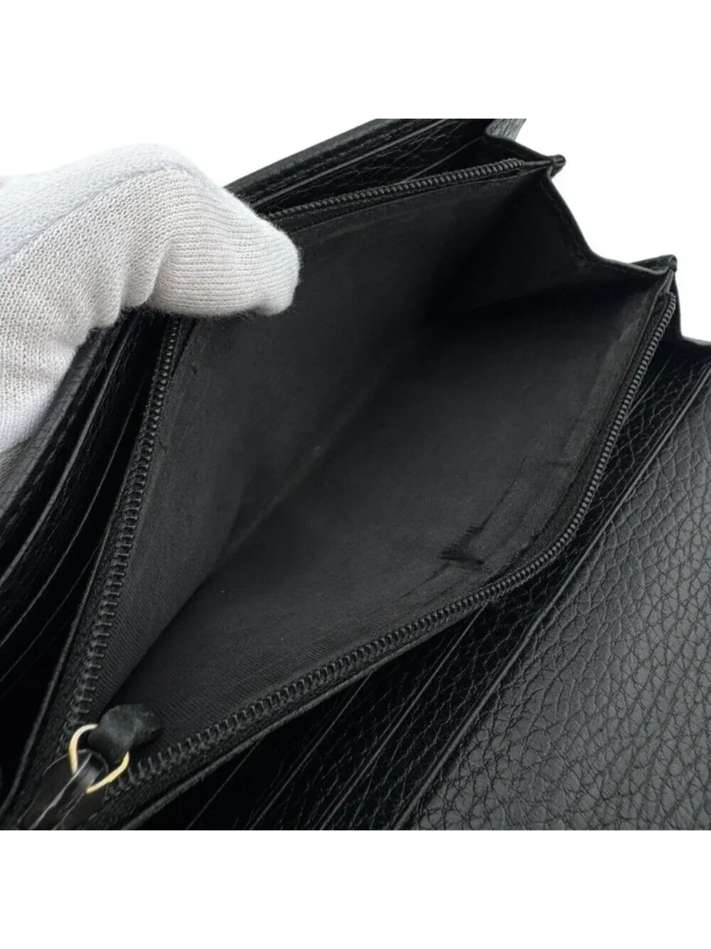 Gucci Continental Wallet GG Marmont Leather Black
